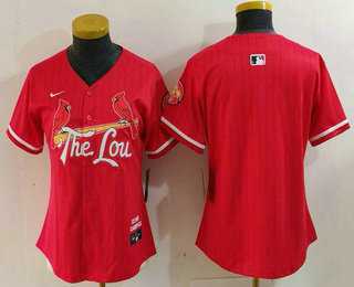 Womens St Louis Cardinals Blank Red 2024 City Connect Limited Stitched Jersey